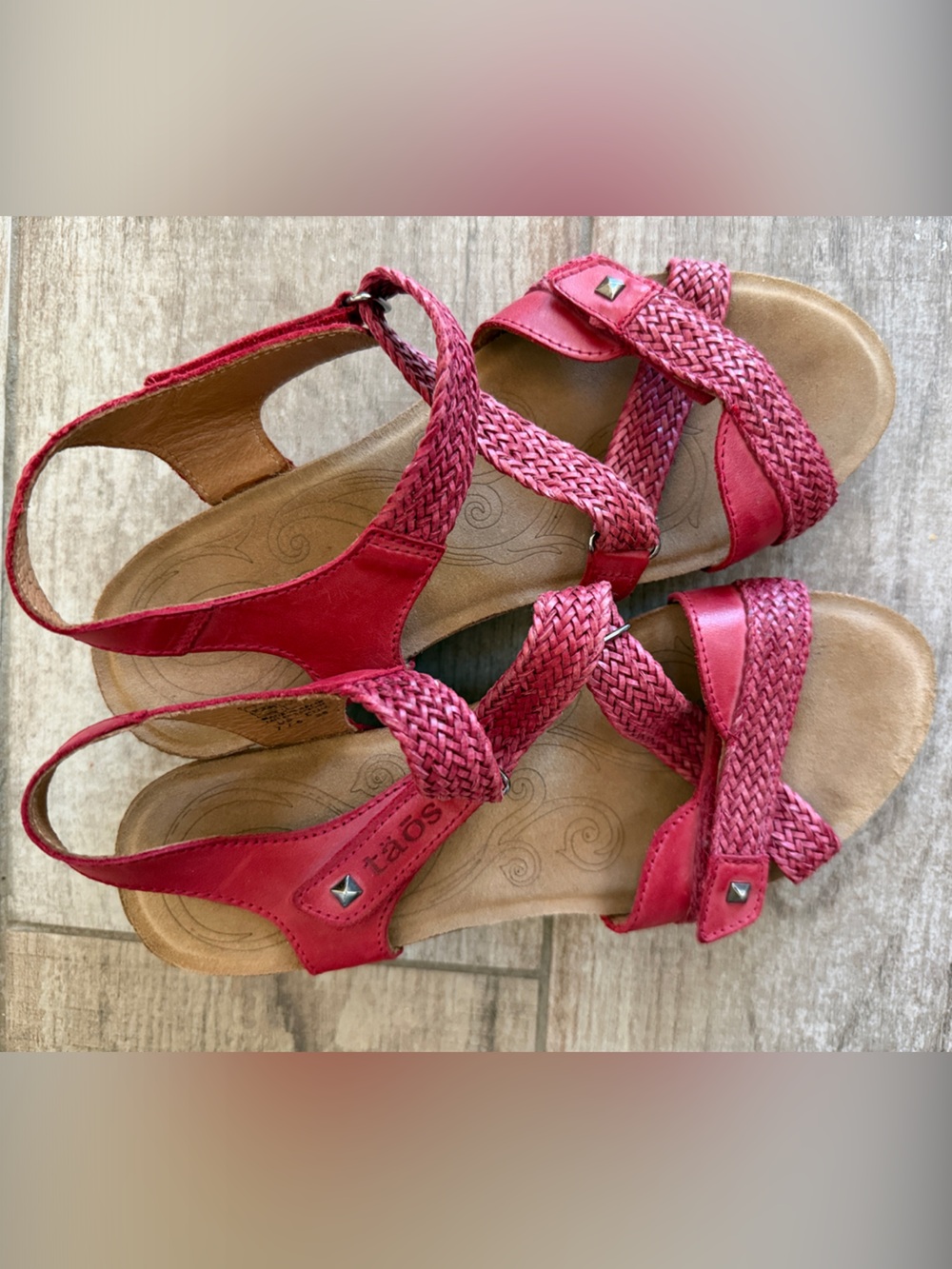 Taos Footwear Trulie Red Braided Sandals for Women